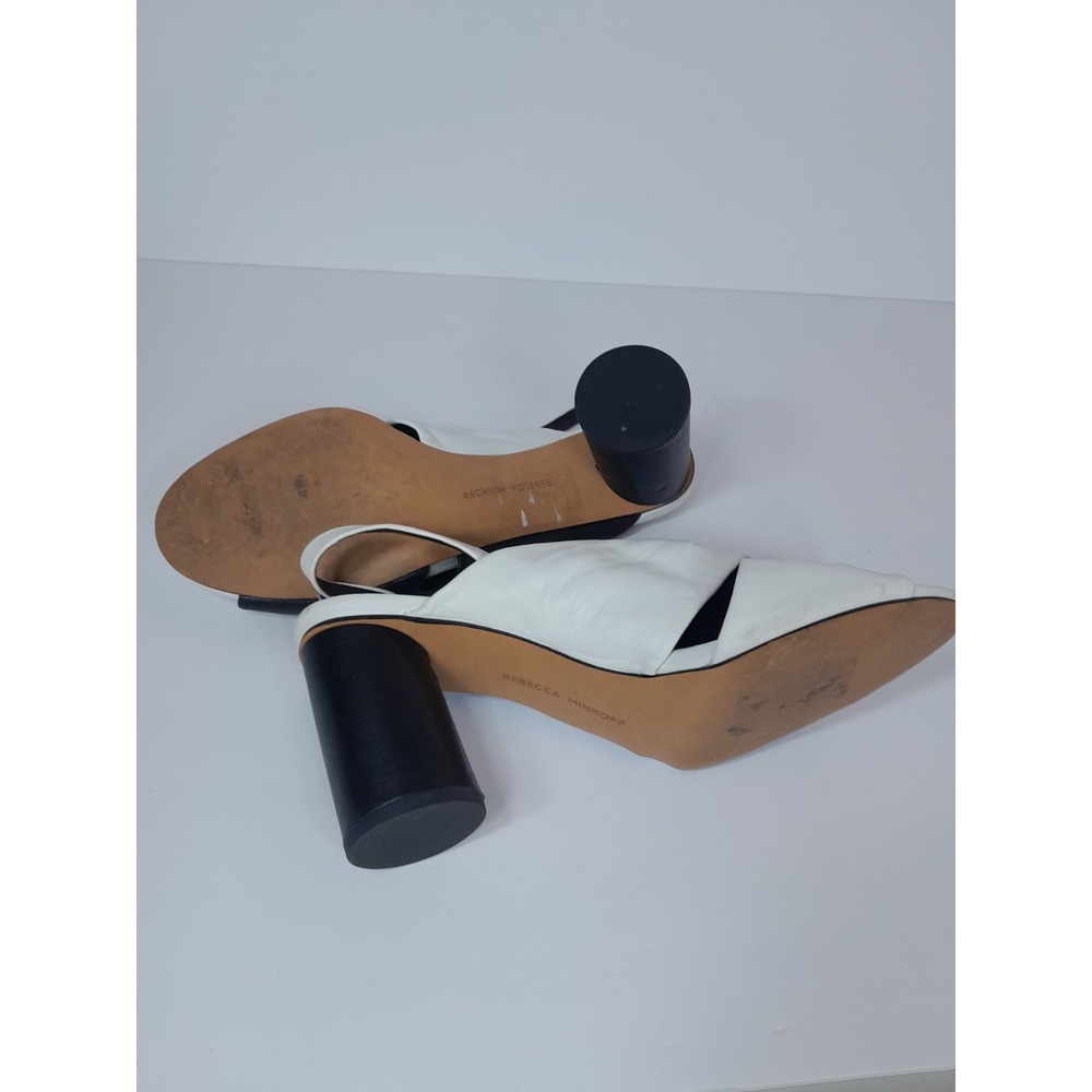 Rebecca Minkoff Womens Agata Leather Black White Leather sz 9 M - Picture 9 of 10